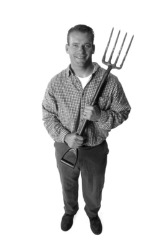 man with pitchfork